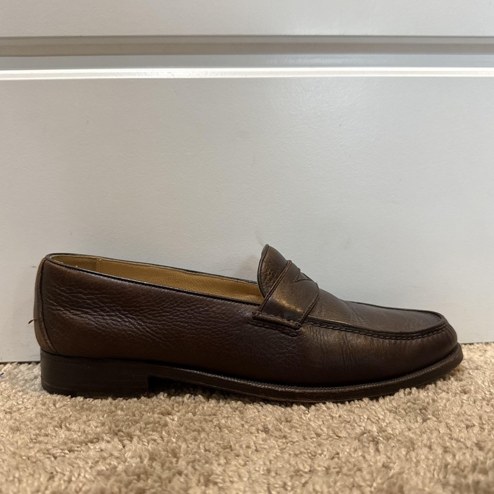 Gravati Shoes Mens Size 8 Brown Leather Penny Loafers Slip On Made In Italy 437